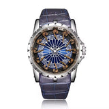 ONOLA 2020 Blackcrest Antique Classic Designer Quartz Leather Strap Watch Blue Blue