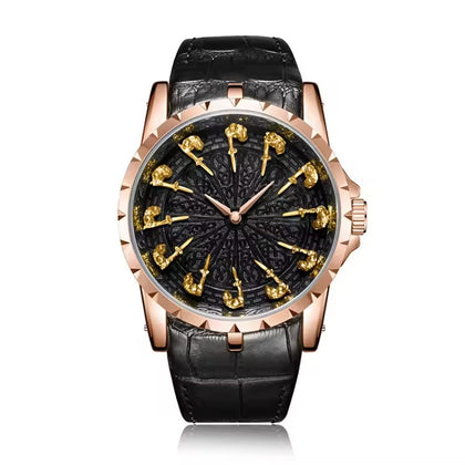 ONOLA 2020 Blackcrest Antique Classic Designer Quartz Leather Strap Watch Blue Rosegold Gold