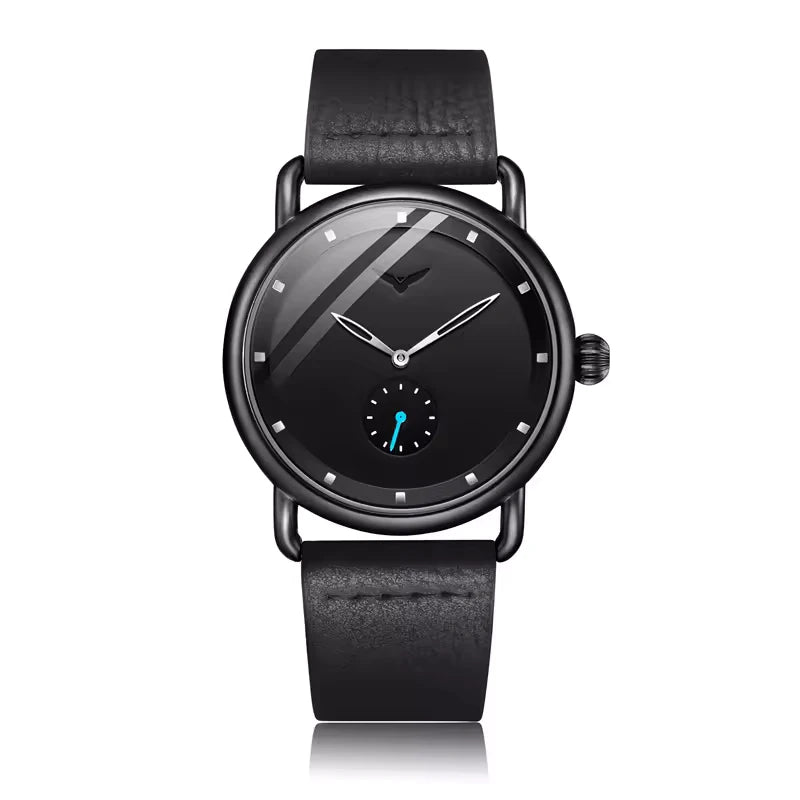 ONOLA 3805 Minimal Quartz Watch with Leather Strap All Black