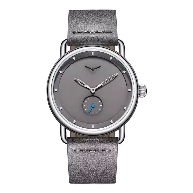 ONOLA 3805 Minimal Quartz Watch with Leather Strap Black Silver Main