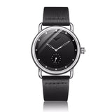 ONOLA 3805 Minimal Quartz Watch with Leather Strap Black Silver Main