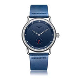 ONOLA 3805 Minimal Quartz Watch with Leather Strap Blue Silver
