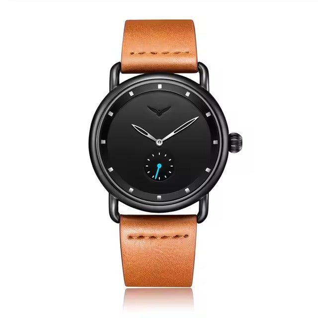 ONOLA 3805 Minimal Quartz Watch with Leather Strap Brown Black