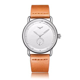 ONOLA 3805 Minimal Quartz Watch with Leather Strap Brown Silver Main