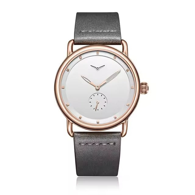 ONOLA 3805 Minimal Quartz Watch with Leather Strap Gray Rosegold