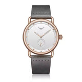 ONOLA 3805 Minimal Quartz Watch with Leather Strap Gray Rosegold
