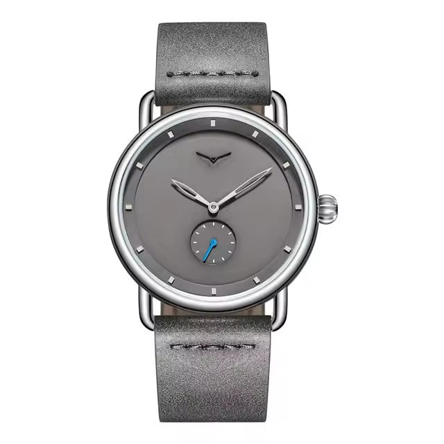 ONOLA 3805 Minimal Quartz Watch with Leather Strap Gray Silver