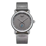 ONOLA 3805 Minimal Quartz Watch with Leather Strap Gray Silver