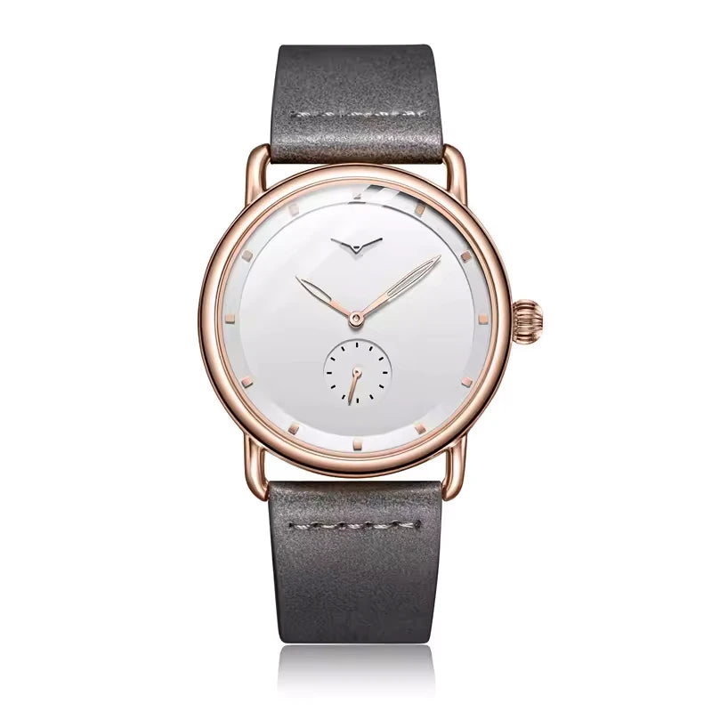 ONOLA 3805 Minimal Quartz Watch with Leather Strap Grey Rosegold