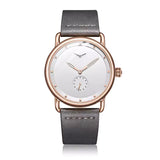 ONOLA 3805 Minimal Quartz Watch with Leather Strap Grey Rosegold