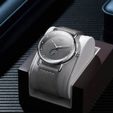 ONOLA 3805 Minimal Quartz Watch with Leather Strap Grey siliver