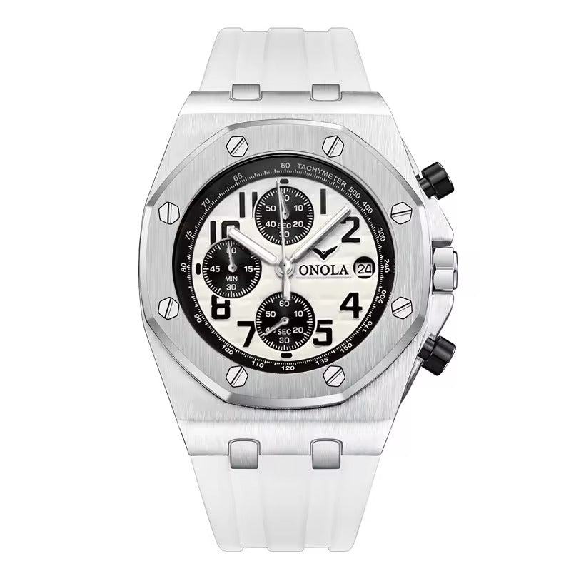ONOLA 6805 Apex Chronograph Men’s Quartz Watch All White
