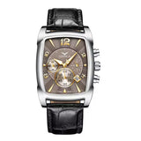 ONOLA 6818 Heritage Square Dial Quartz Leather Strap Alloy Case Watch For Men