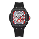 ONOLA 6825B Axis Sport Quartz Sport Silicone Strap Watch Black Red