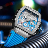 ONOLA 6825B Axis Sport Quartz Sport Silicone Strap Watch Blue Silver