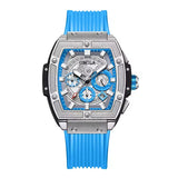 ONOLA 6825B Axis Sport Quartz Sport Silicone Strap Watch Blue Silver