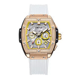 ONOLA 6825B Axis Sport Quartz Sport Silicone Strap Watch White Rosegold