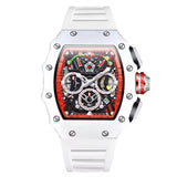 ONOLA 6827 Apex Torque Quartz Chronograph Watch All White Red