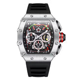 ONOLA 6827 Apex Torque Quartz Chronograph Watch Black Silver