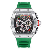 ONOLA 6827 Apex Torque Quartz Chronograph Watch Green Silver