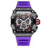 ONOLA 6827 Apex Torque Quartz Chronograph Watch Purple Black
