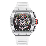 ONOLA 6827 Apex Torque Quartz Chronograph Watch White Silver