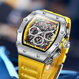 ONOLA 6827 Apex Torque Quartz Chronograph Watch Yellow Silver Side View