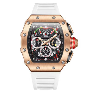 ONOLA 6827 Apex Torque Quartz Chronograph Watch white Rosegold