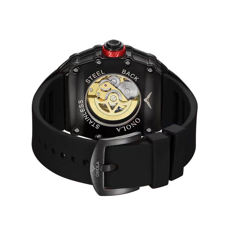 Onola 3829 Automatic Skeleton Watch for Men Back View