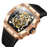 Onola 3829 Automatic Skeleton Watch for Men Black Copper