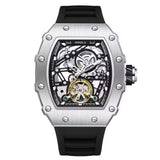 Onola 3854 Luxury Automatic Skeleton Watch for Men Black Silver