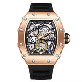 Onola 3854 Luxury Automatic Skeleton Watch for Men Rosegold Black