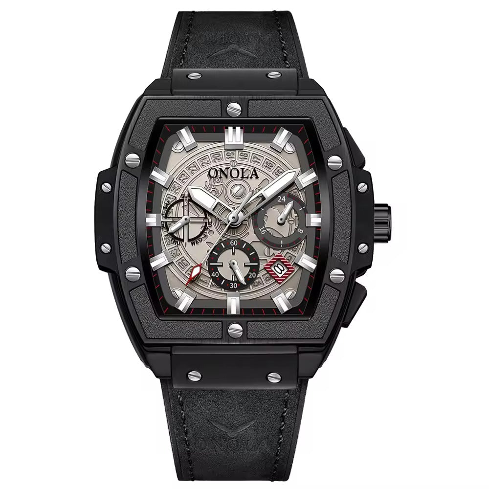 Onola 6819 Luxury Leather Watch for Men All Black