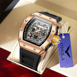 Onola 6826 Sport Quartz Watch for Men Black Copper