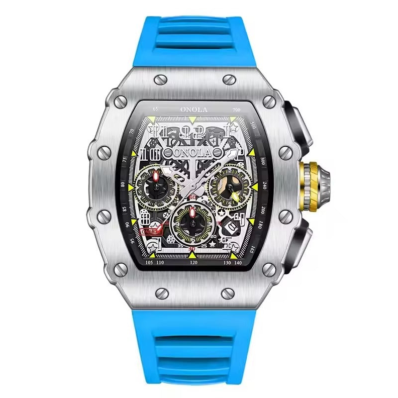 Onola 6826 Sport Quartz Watch for Men Blue Silver