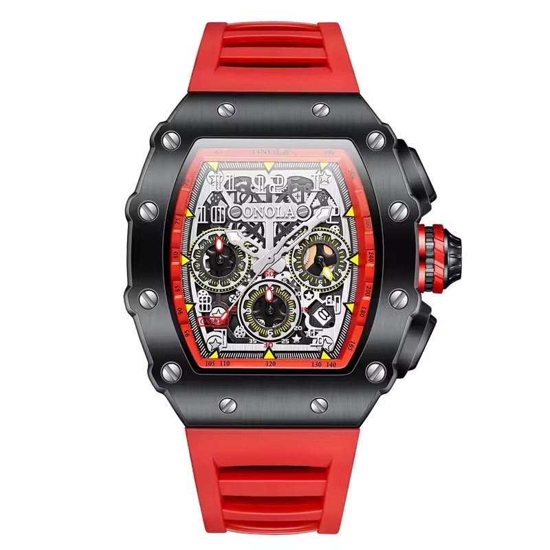 Onola 6826 Sport Quartz Watch for Men Red Black