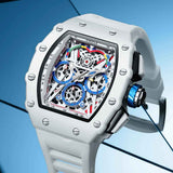 Onola 6827W Tonneau Sports Luxury Watch White Design