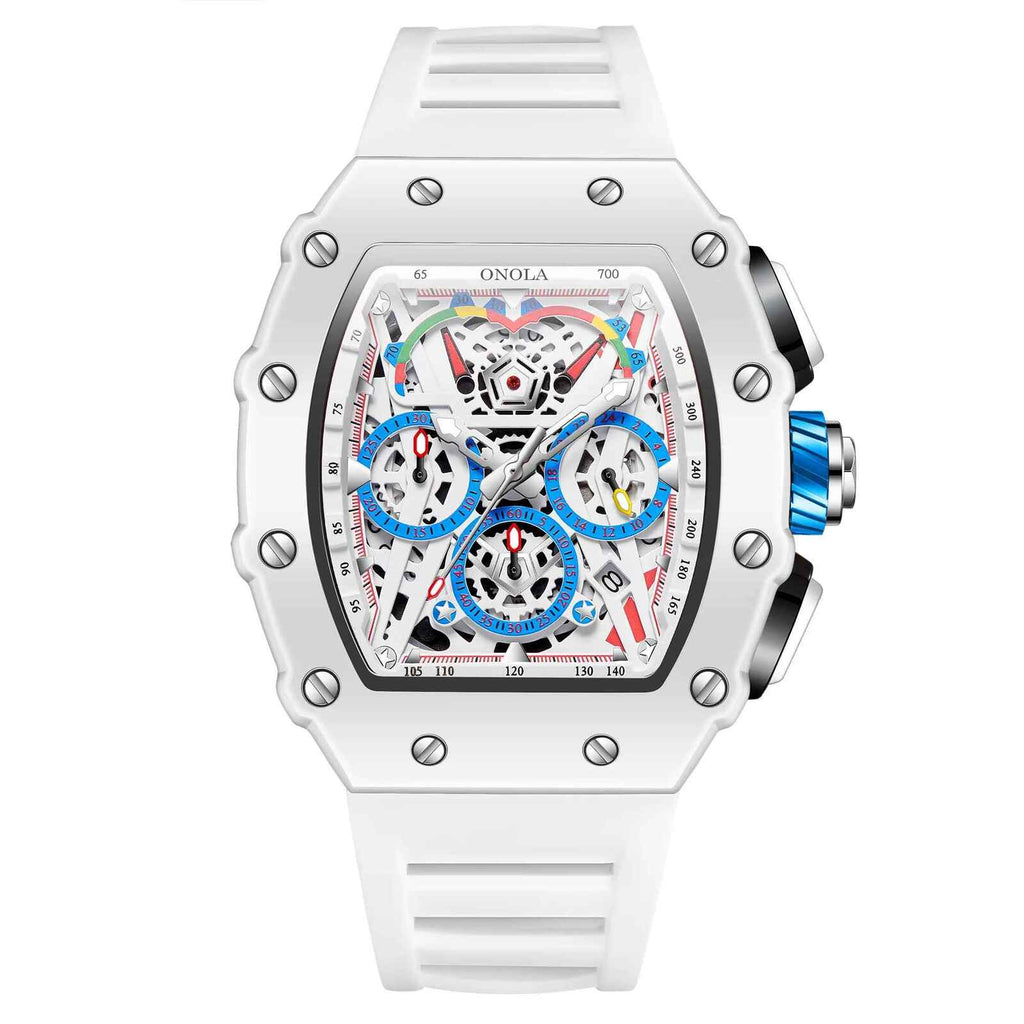 Onola 6827W Tonneau Sports Luxury Watch White Main