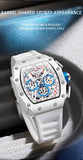 Onola 6827W Tonneau Sports Luxury Watch White SIde View