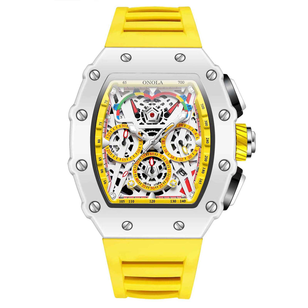Onola 6827W Tonneau Sports Luxury Watch Yellow Main
