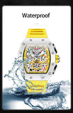Onola 6827W Tonneau Sports Luxury Watch for Men Yellow Waterproof