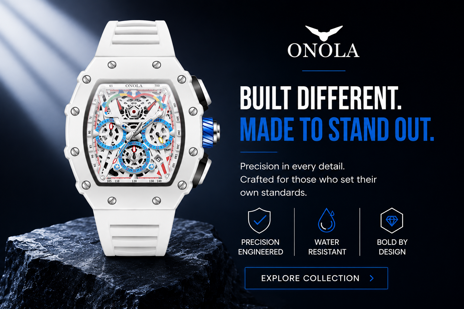Onola 6827W chorograph all white banner