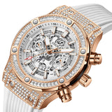 Onola 6838 Round Dial Diamond Studded Quartz Chronograph Side View