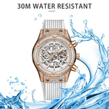 Onola 6838 Round Dial Diamond Studded Quartz Chronograph Waterproof