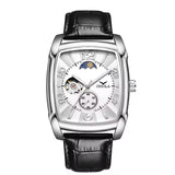 Onola 6848 Automatic Square Watch for Men Black Silver