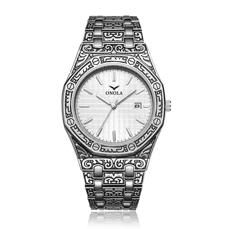 Onola 6848 Automatic Square Watch for Men Silver White