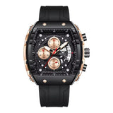 Onola 6853 Sport Luxury Quartz Watch for Men Black Rosegold