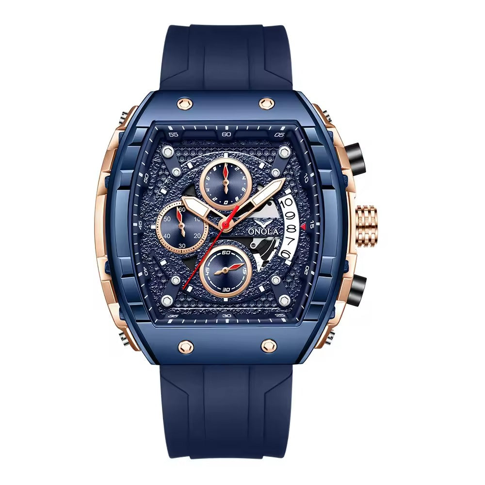Onola 6853 Sport Luxury Quartz Watch for Men Blue Rosegold