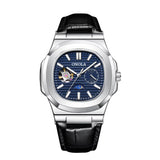 ONOLA Regal 3855 Automatic Watch for Men | Open-Heart Dial, Moonphase, Genuine Leather Strap
