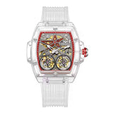 ONOLA Halo 6828 Transparent Skeleton Watch for Men | Star Dial, Waterproof Silicone Strap, OEM Luxury Design